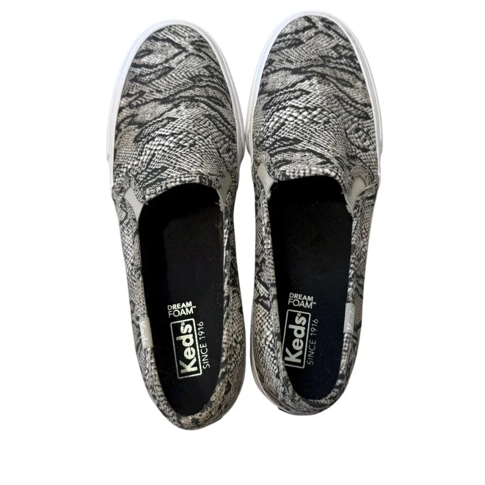 KEDS Snake Print Double Decker Dream Foam Slip On Sneakers Women's size 9
